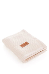 Couverture Unie Coton piqué 100x115 cm - Crème