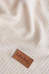 Couverture Unie Coton piqué 100x115 cm - Crème