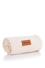 Couverture Unie Coton piqué 100x115 cm - Crème