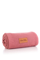 Couverture Unie Coton piqué 100x115 cm - Dusty Rose