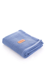 Couverture Unie Coton piqué 100x115 cm - Infinty Blue