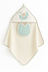 Coffret Cape de bain “Let’s Sleep” avec bavoir – 100x100 cm – Interbaby