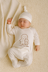 Grenouillère I love my mother 1 bonnet velours