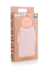 Draps - Swaddle en mousseline unie Pink 120 x 120 cm + 4 petites serviettes buccales 0m+