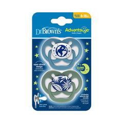 Dr. Brown's Advantage Glow-in-the-Dark Pacifiers, Ages 6-18
