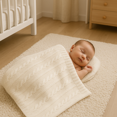 Couverture Triko welsoft 2 couches 85x95 cm - Ekru