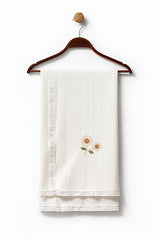 Couverture unie Fleurs 80x90 cm coton
