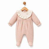 Grenouillère col beige froufrou légère coton 1 pcs