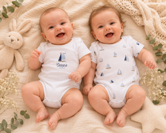 Pack de 2 bodies demi manches oceans world coton
