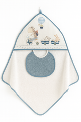 Coffret Cape de bain “Let’s Go Amigo” 100x100 cm avec bavoir – Interbaby