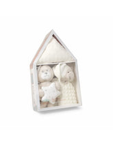 Interbaby - Coffret ensemble (Peluche + couverture 80x110cm + Doudou) Beige crème