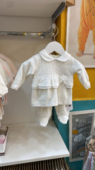 Pack naissance full white lovely flower velours 5 pcs