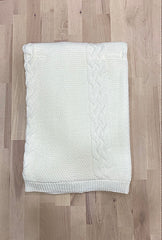 Couverture Triko welsoft épaisse molletonnée 85x95 cm – Blanc Ekru