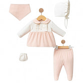 Pack naissance 2 froufrous sur col velours 5 pcs girly