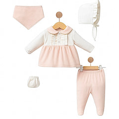 Pack naissance 2 froufrous sur col velours 5 pcs girly