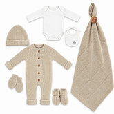 Coffret naissance tricot pack de 7 pcs K3221 - Beige