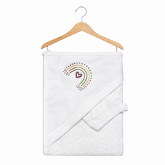 Coffret Cape de bain Arc en ciel 1 gant 80x90 cm