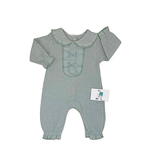 Grenouillère 2 jolies nœud centrés sur col pieds ouverts coton