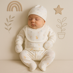 Pack naissance happy animals unisexe 5 pcs coton