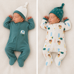 Pack Matchy 2 grenouillères 2 bonnets Elephants