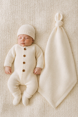 Coffret Triko épais grenouillère bonnet chausson couverture 4 pcs