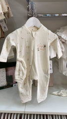 Grenouillère Rose girl 1 bonnet pieds ouverts coton bio