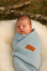 Couverture Unie Coton piqué 100x115 cm - Blue pour Bébé