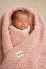 Couverture gaufrée 90x100 cm - Dusty Rose