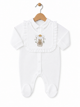 Grenouillère lapine Happy avec bavoir intégré coton
