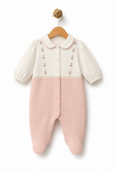 Grenouillère traits fleury 1 pcs coton