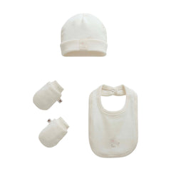 Pack bonnet moufles et bavoir little Lapine