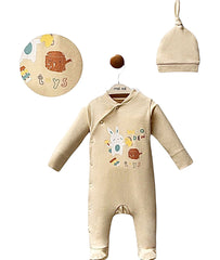 Grenouillère Wooden TYS 1 bonnet coton