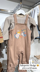 Salopette Hedge HOG avec pull rayée 2 pcs coton