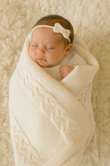 Couverture Triko welsoft épaisse molletonnée 85x95 cm – Blanc Ekru