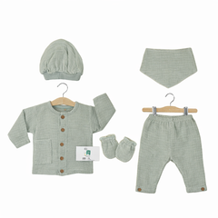 Pack naissance uni poche côté effet lin 5 pcs très léger 5 pcs