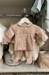 Pack naissance jolie fleur avec fleurs multiples centrées 5 pcs coton