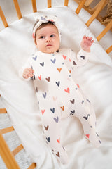 Grenouillère Coeurs 1 bandana coton