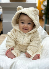 Combinaison molletonnée intérieur coton Blanc nacré V