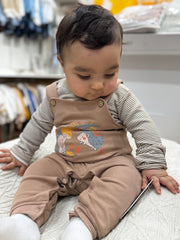 Salopette Hedge HOG avec pull rayée 2 pcs coton