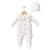 Grenouillère fleurs butterfly classy 1 bonnet coton