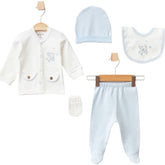 Coffret naissance Aviation baby boy 5 pcs coton