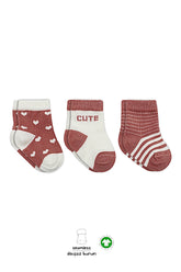 Pack de 3 chaussettes Cute coeurs bio organic Girly