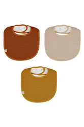 Lot de 3 bavoirs carrés 0-24 mois Bio organic