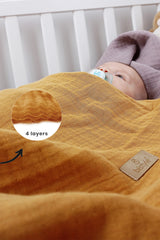 Couverture Hardal mousseline organic 120x120 cm 4 layers - 0m+