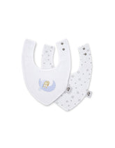 Interbaby - Pack de 2 Bavoirs bandana 20x30 cm mod sleep bleu 0/6 mois