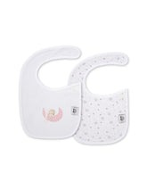 Interbaby - Pack de 2 Bavoirs velcro 20x30cm Mod sleep rose 0/6 mois