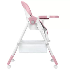 Kikkaboo – Chaise Haute Pliable Spicy Rose Compacte & Réglable 6m+