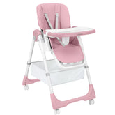 Kikkaboo – Chaise Haute Pliable Spicy Rose Compacte & Réglable 6m+