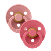 Lot de 2 sucettes Dusty Pink/Coral symétique - BIBS