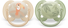 Lot de 2 sucettes Ultra Soft 0-6 mois unisexe - Philips Avent